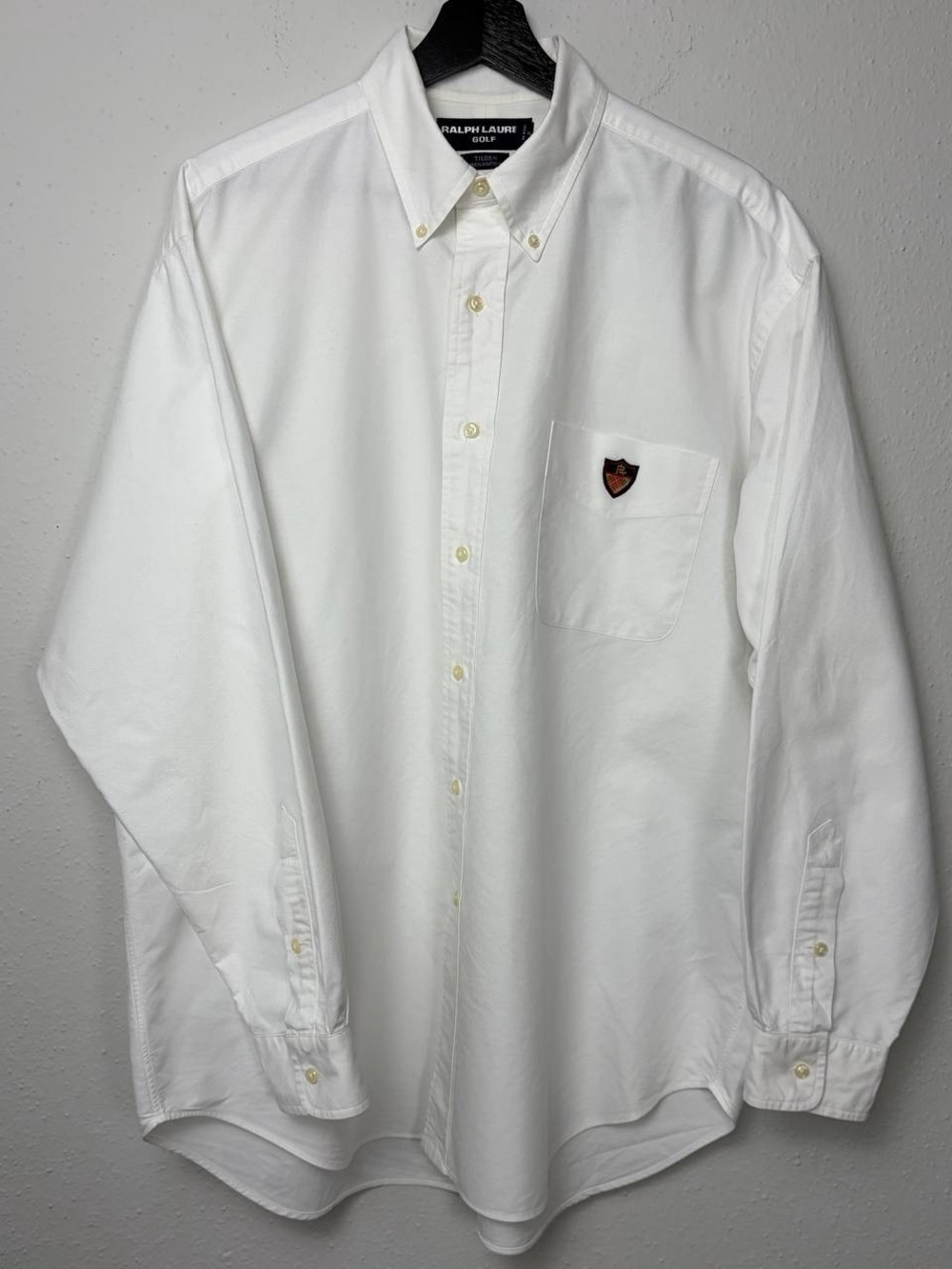 Ralph Lauren Golf White Cotton Button-Down Oxford Shirt with Crest Pocket - Picture 2 of 8